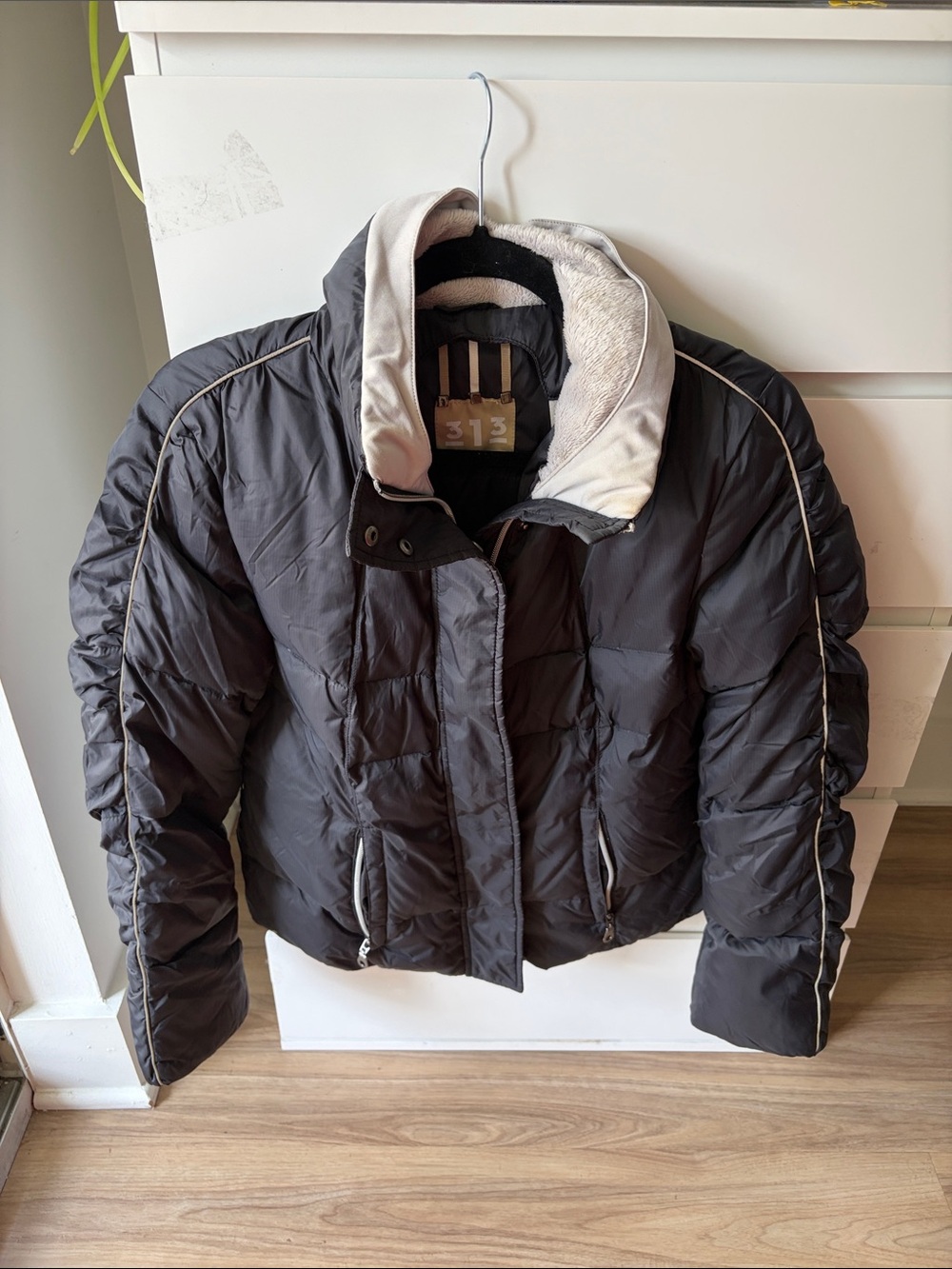Sanayi 313 Black Puffer Jacket with Grey Lining